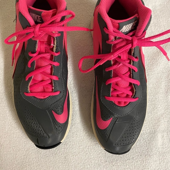 Hot pink & Gray High Top Youth Nikes - Picture 2 of 7